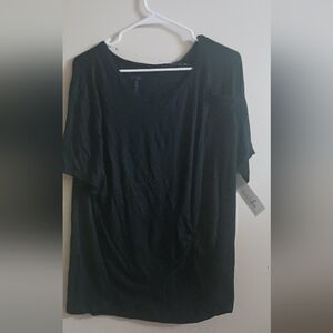 Just Be Womens Elegant Black Short Sleeve Top 3x A-1